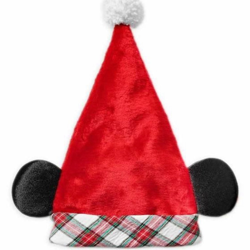 Mickey Mouse Plaid Santa Hat With Ears Disney Parks 2020 Adult
